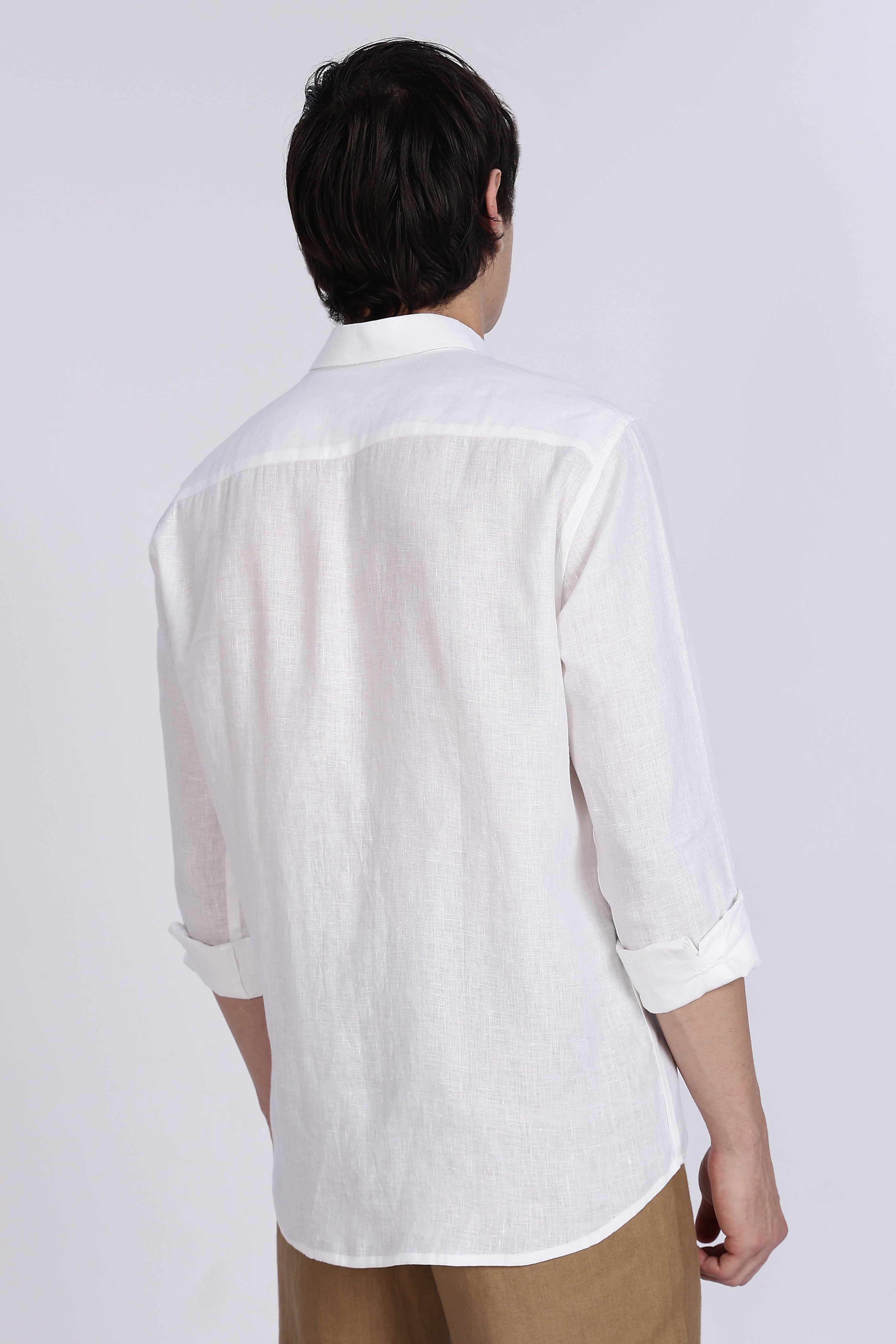 Men’s White Full Sleeve Linen Shirt – Classic & Pure Linen | Linen Culture