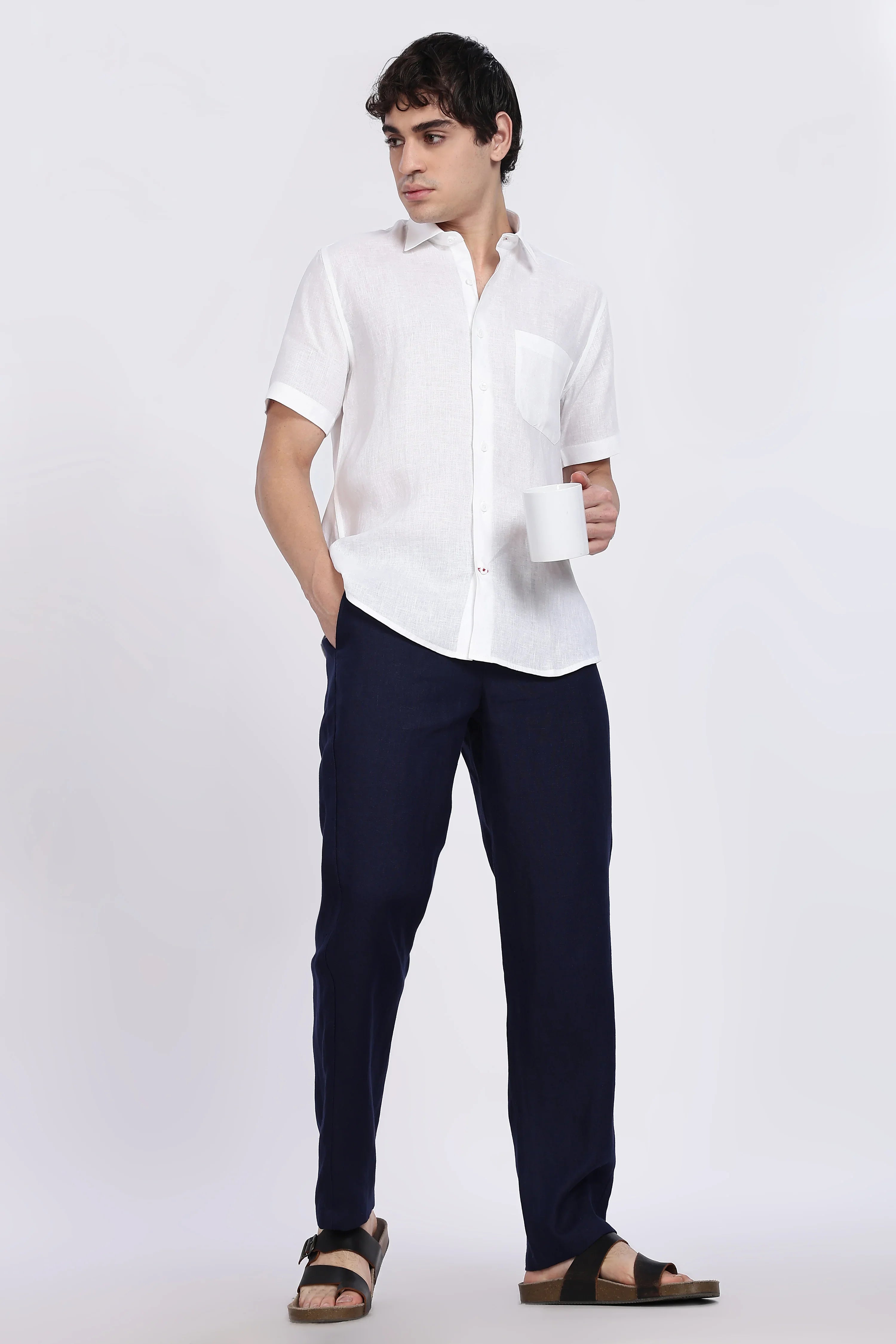 Men’s Navy Blue Linen Pants – 100% Pure Linen Trousers | Linen Culture