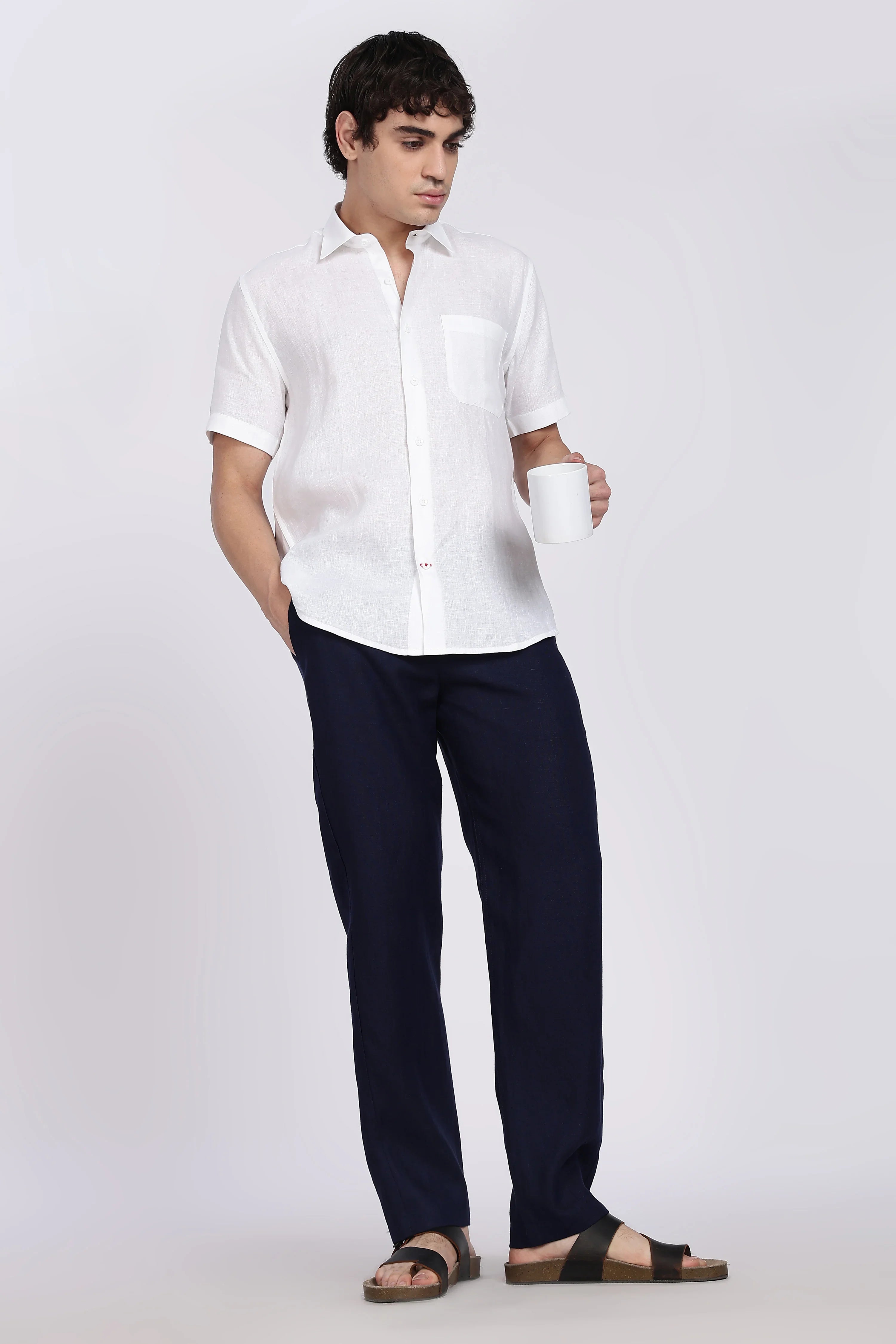 Men’s Navy Blue Linen Pants – 100% Pure Linen Trousers | Linen Culture