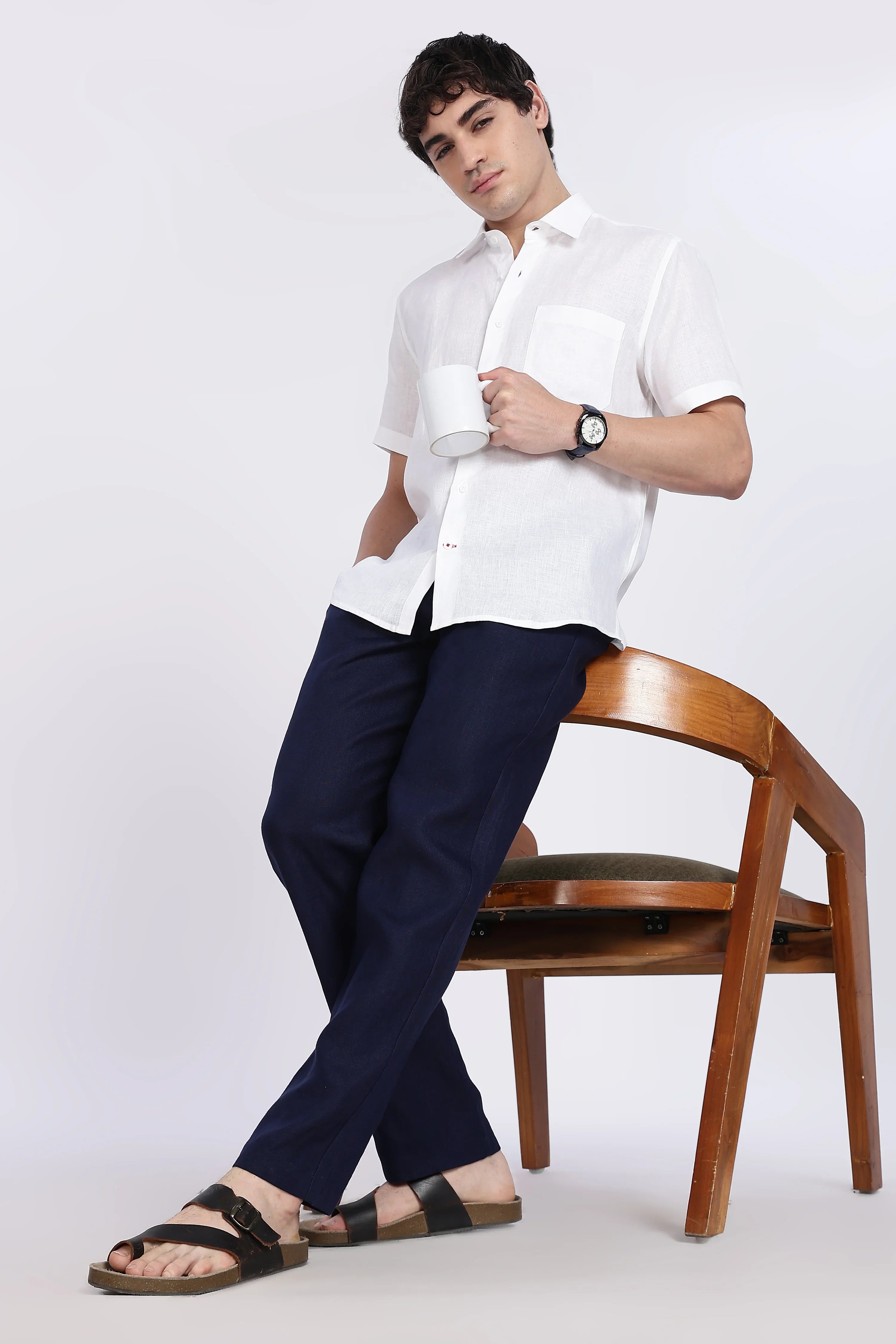 Men’s Navy Blue Linen Pants – 100% Pure Linen Trousers | Linen Culture