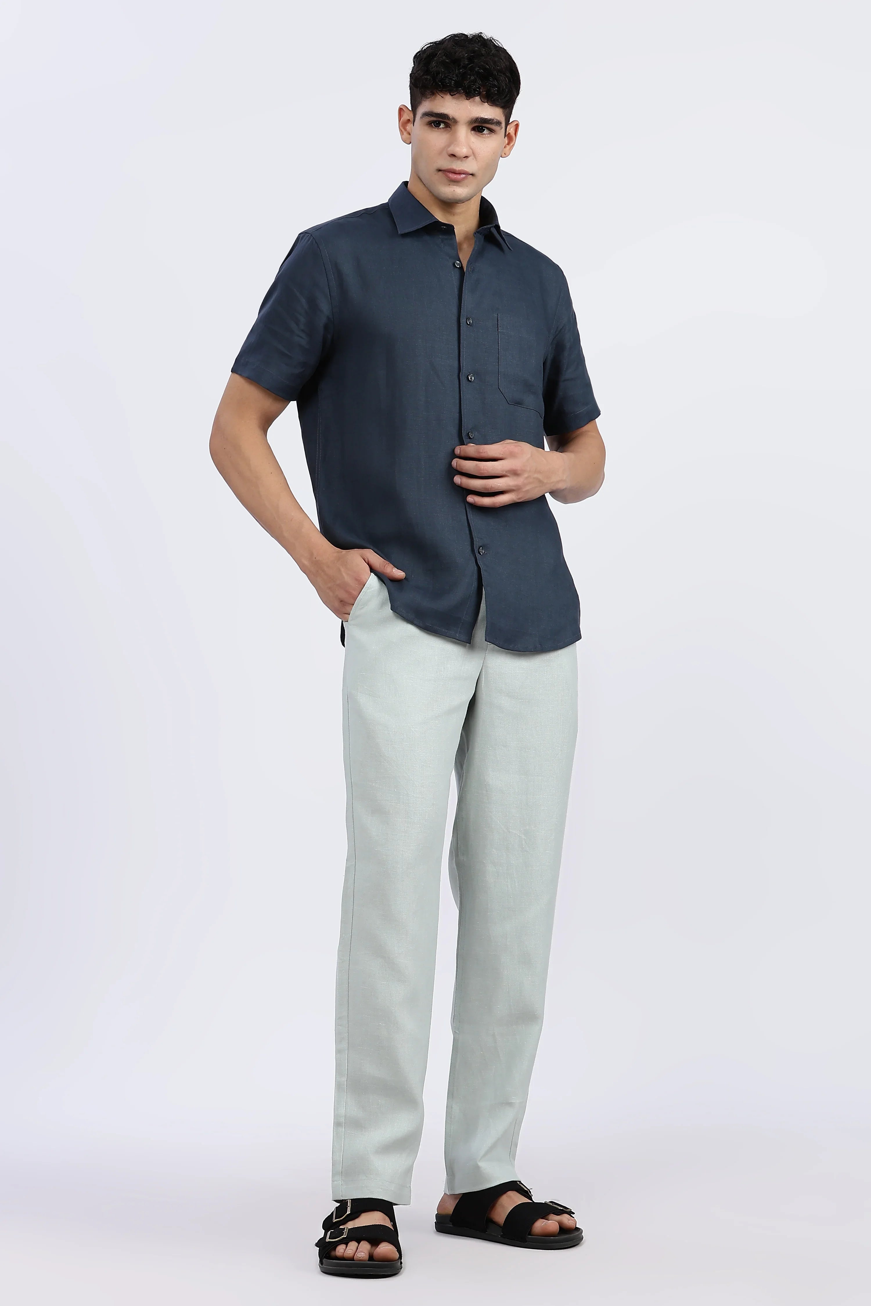 Men’s Light Gray Linen Trouser | Refined Comfort by Linen Culture