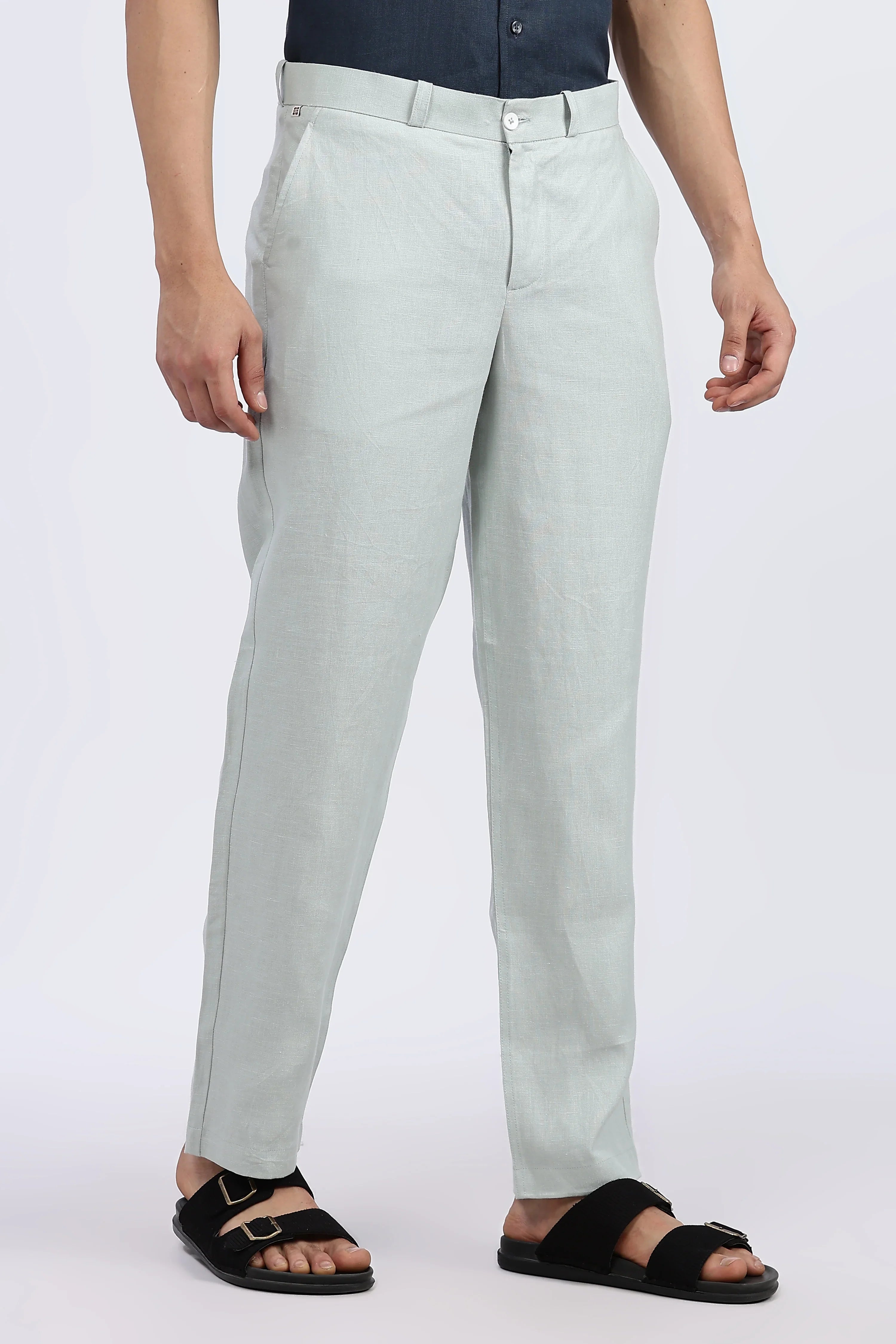 Men’s Light Gray Linen Trouser | Refined Comfort by Linen Culture