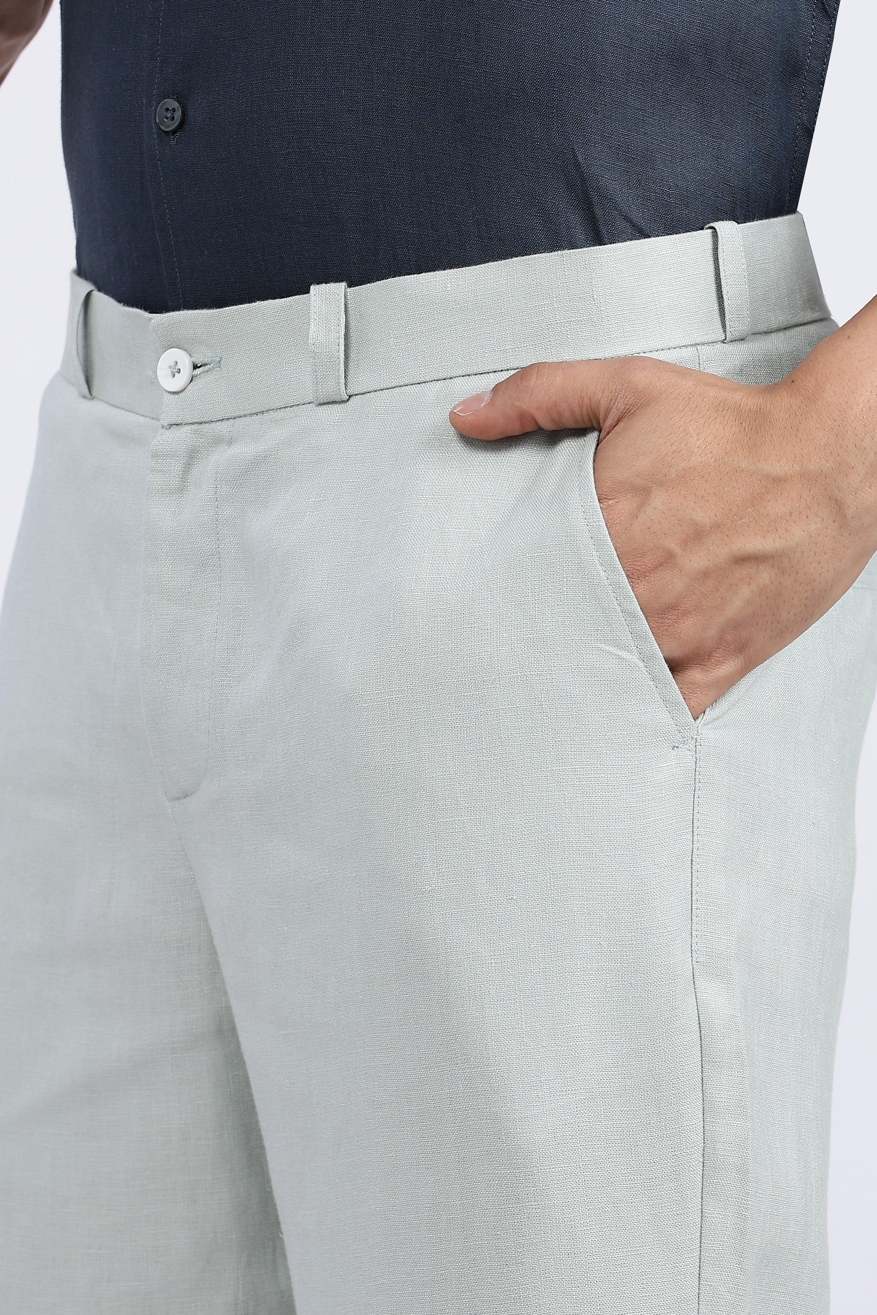 Men’s Light Gray Linen Trouser | Refined Comfort by Linen Culture