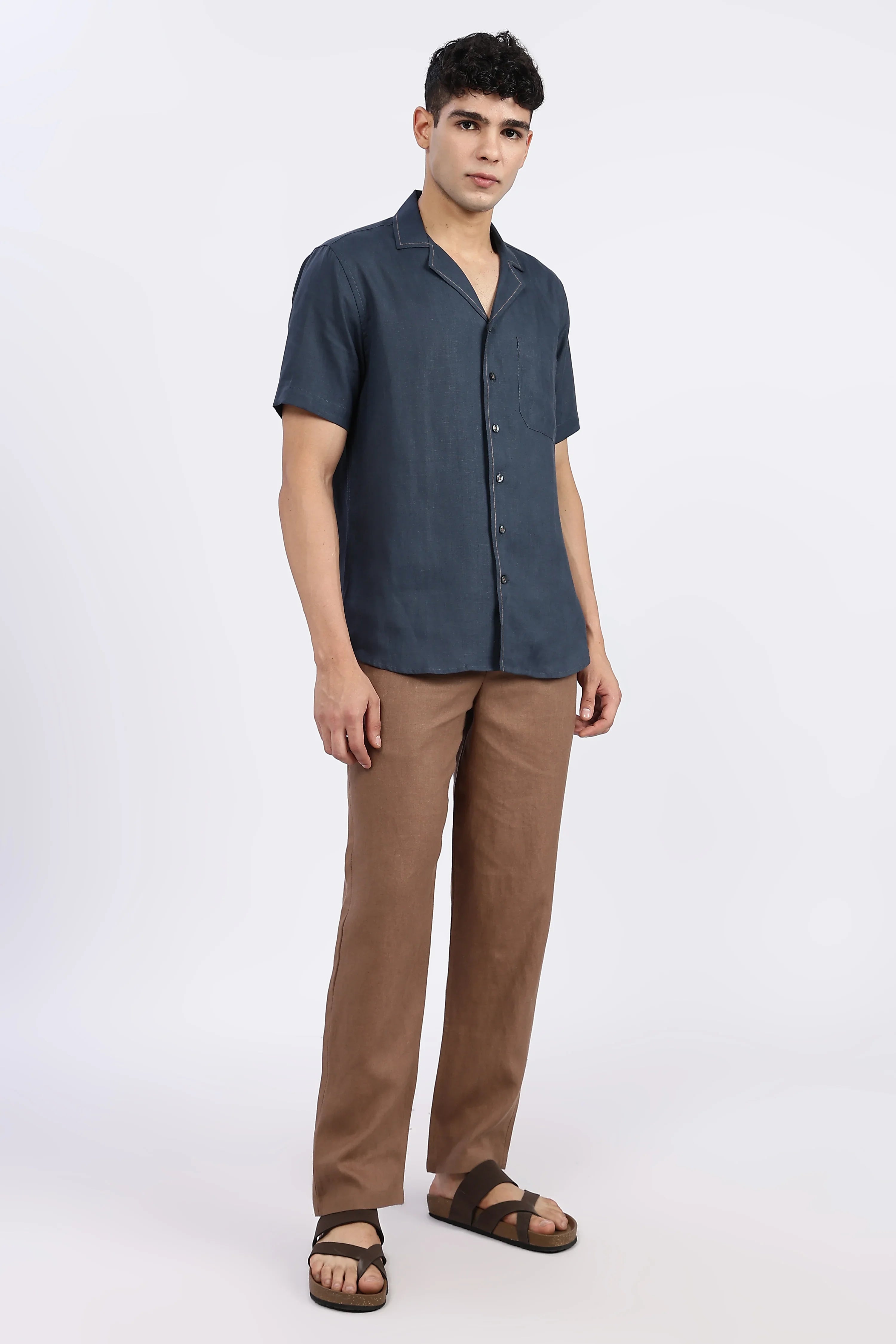Men’s  Brown Linen Trouser | Natural by Linen Culture