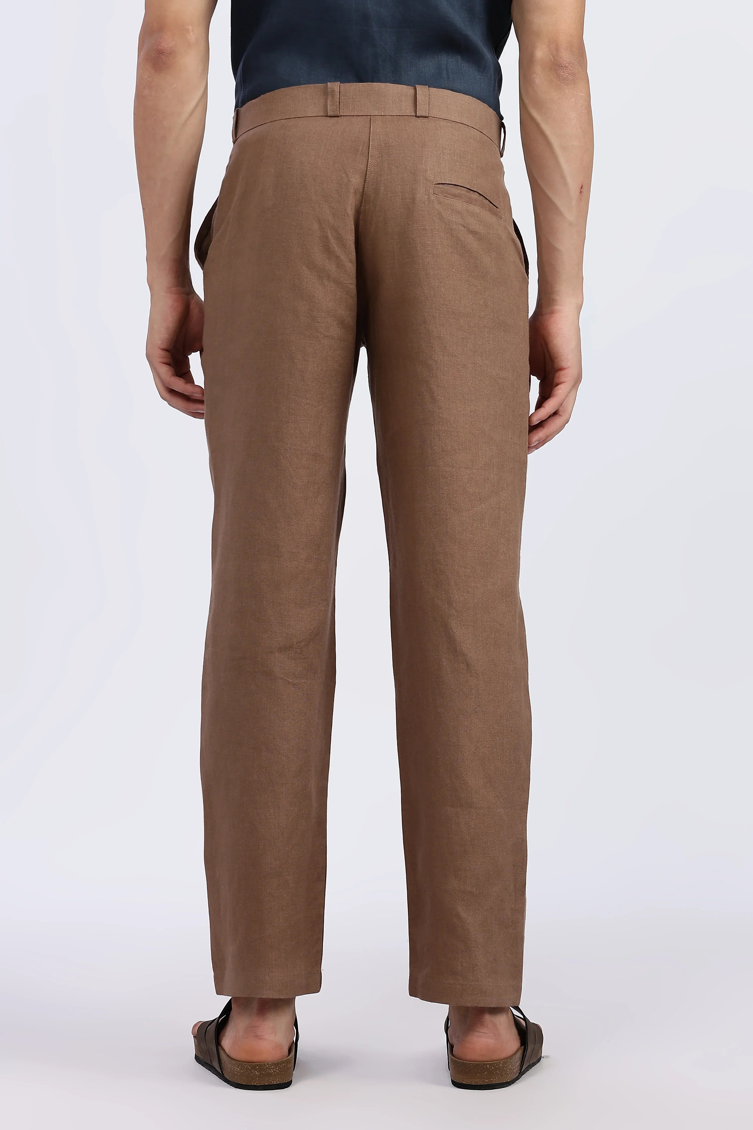 Men’s  Brown Linen Trouser | Natural by Linen Culture