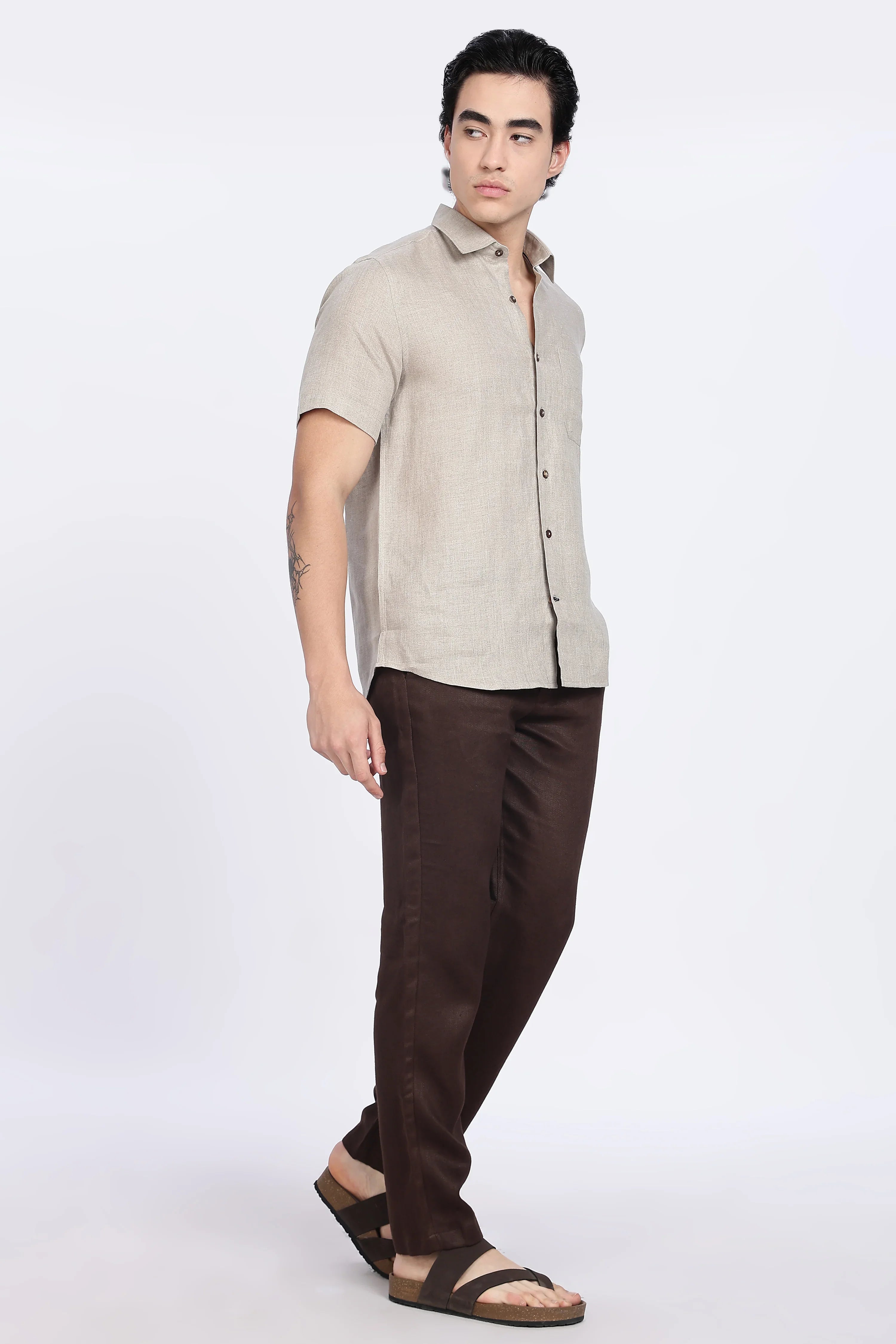 Men’s Brown Linen Pants – 100% Pure Linen Trousers | Linen Culture