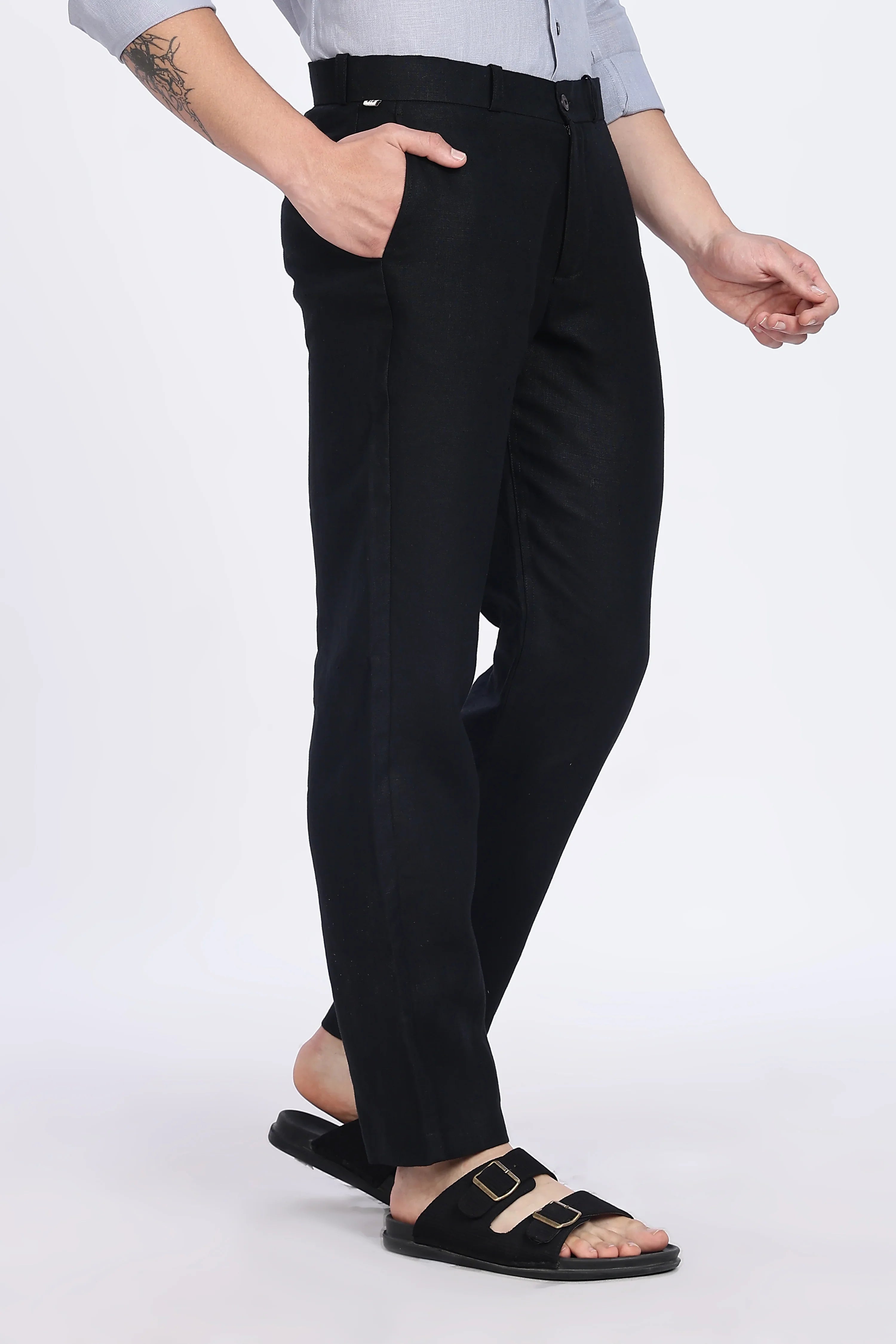 Men’s Black Linen Pants – 100% Pure Linen Trousers | Linen Culture