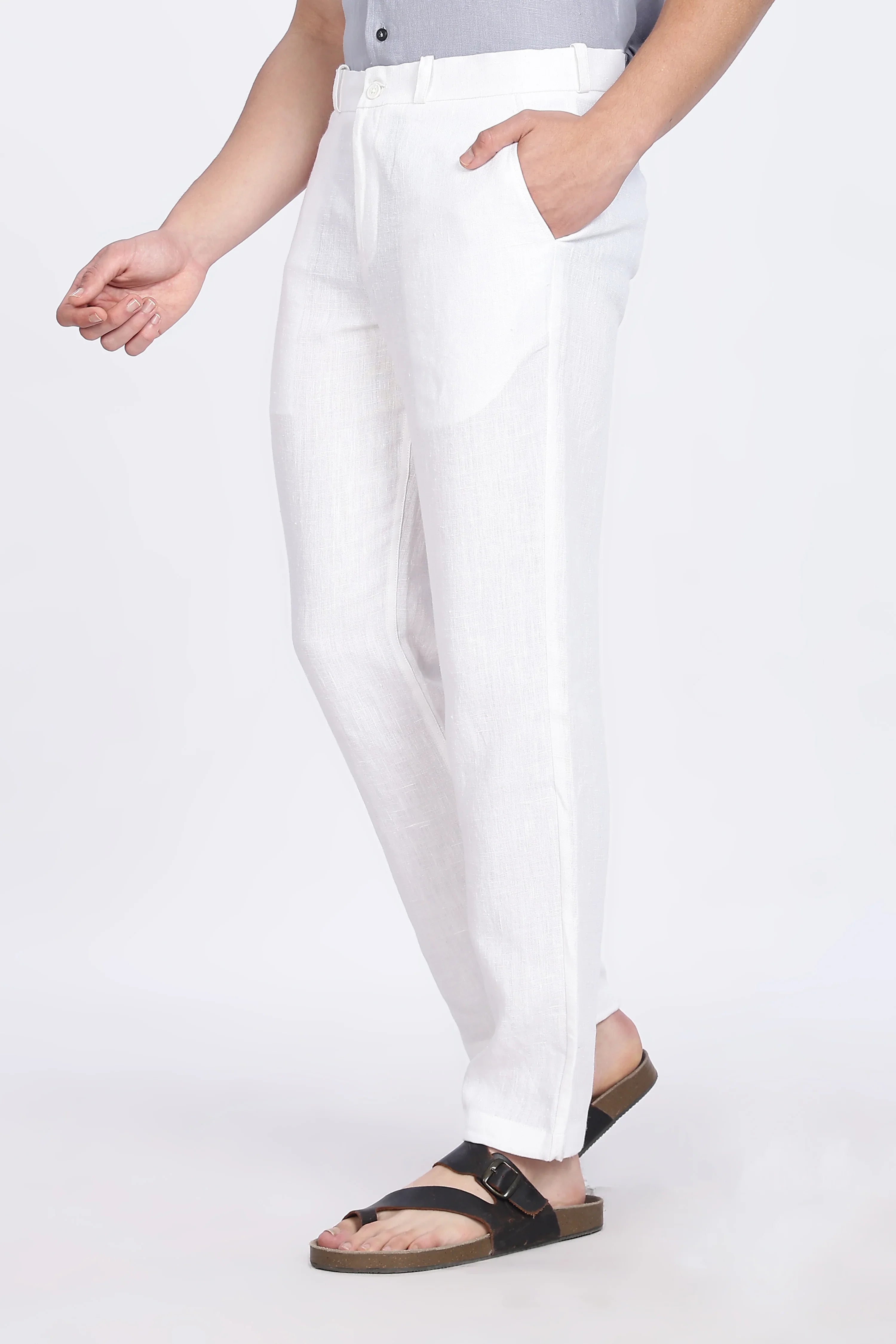 Men’s White Linen Pants – 100% Pure Linen Trousers | Linen Culture