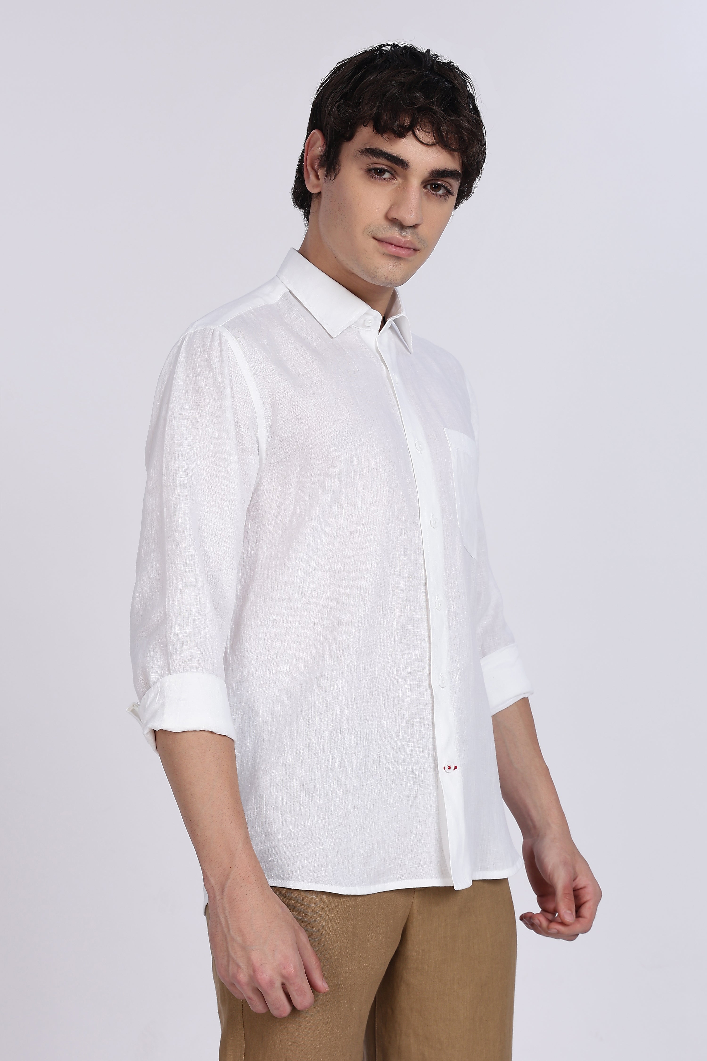 Men’s White Full Sleeve Linen Shirt – Classic & Pure Linen | Linen Culture