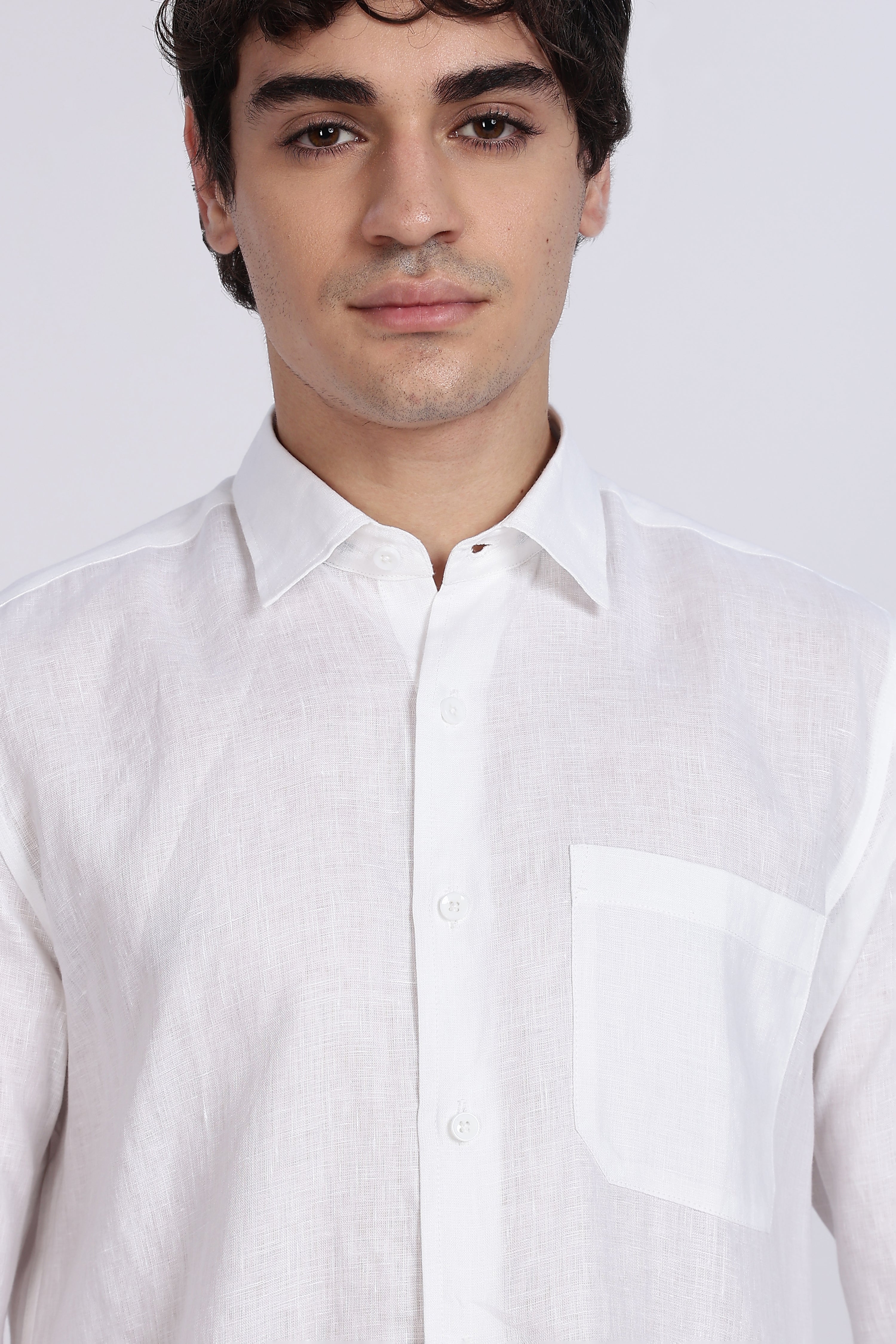 Men’s White Full Sleeve Linen Shirt – Classic & Pure Linen | Linen Culture