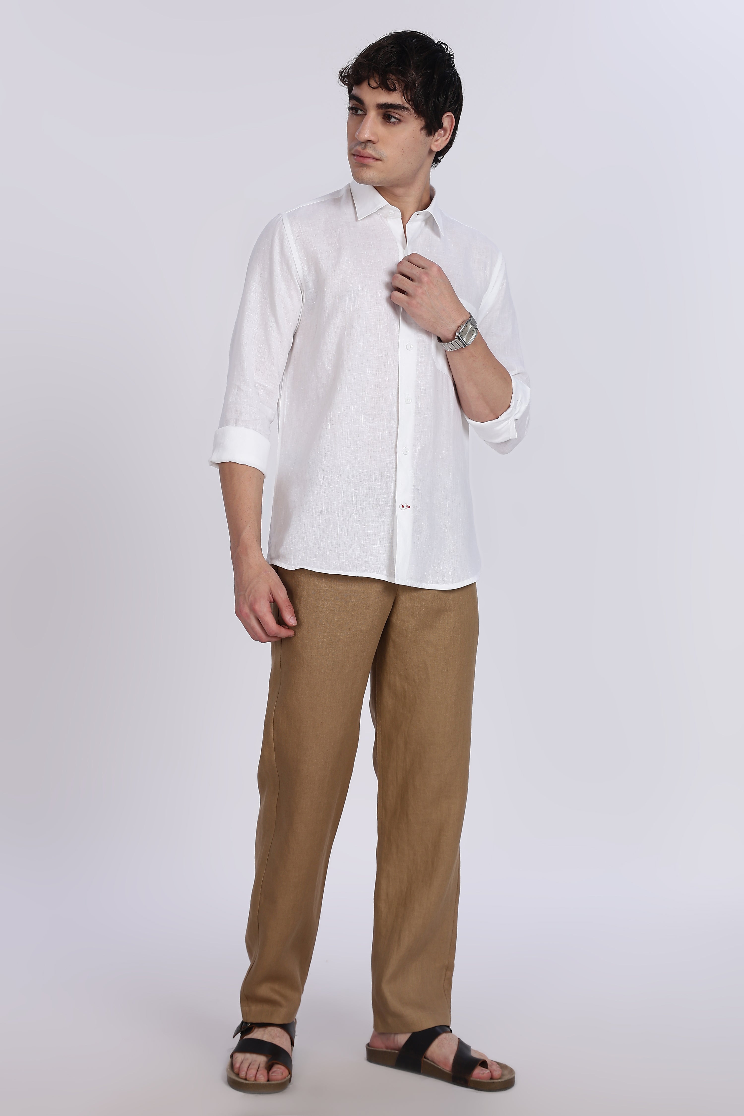 Men’s White Full Sleeve Linen Shirt – Classic & Pure Linen | Linen Culture