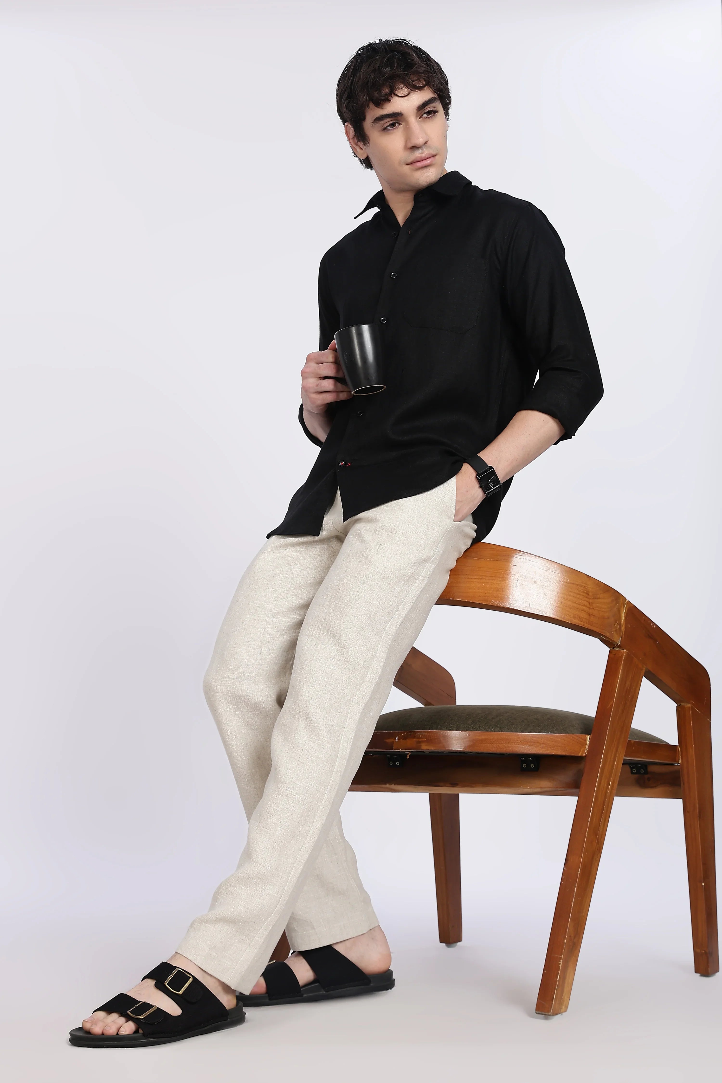 Men’s Beige Linen Pants – 100% Pure Linen Trousers | Linen Culture