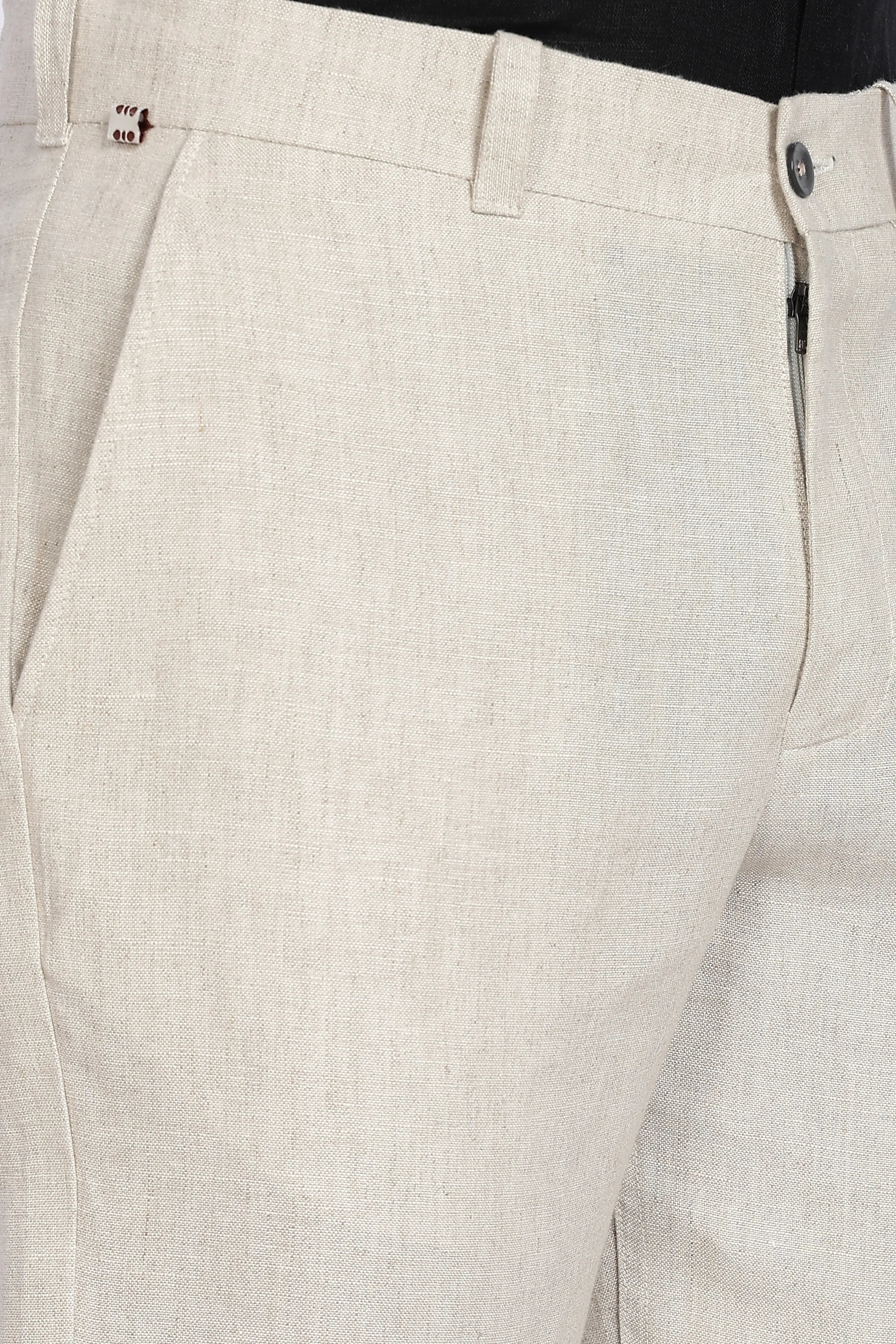 Men’s Beige Linen Pants – 100% Pure Linen Trousers | Linen Culture