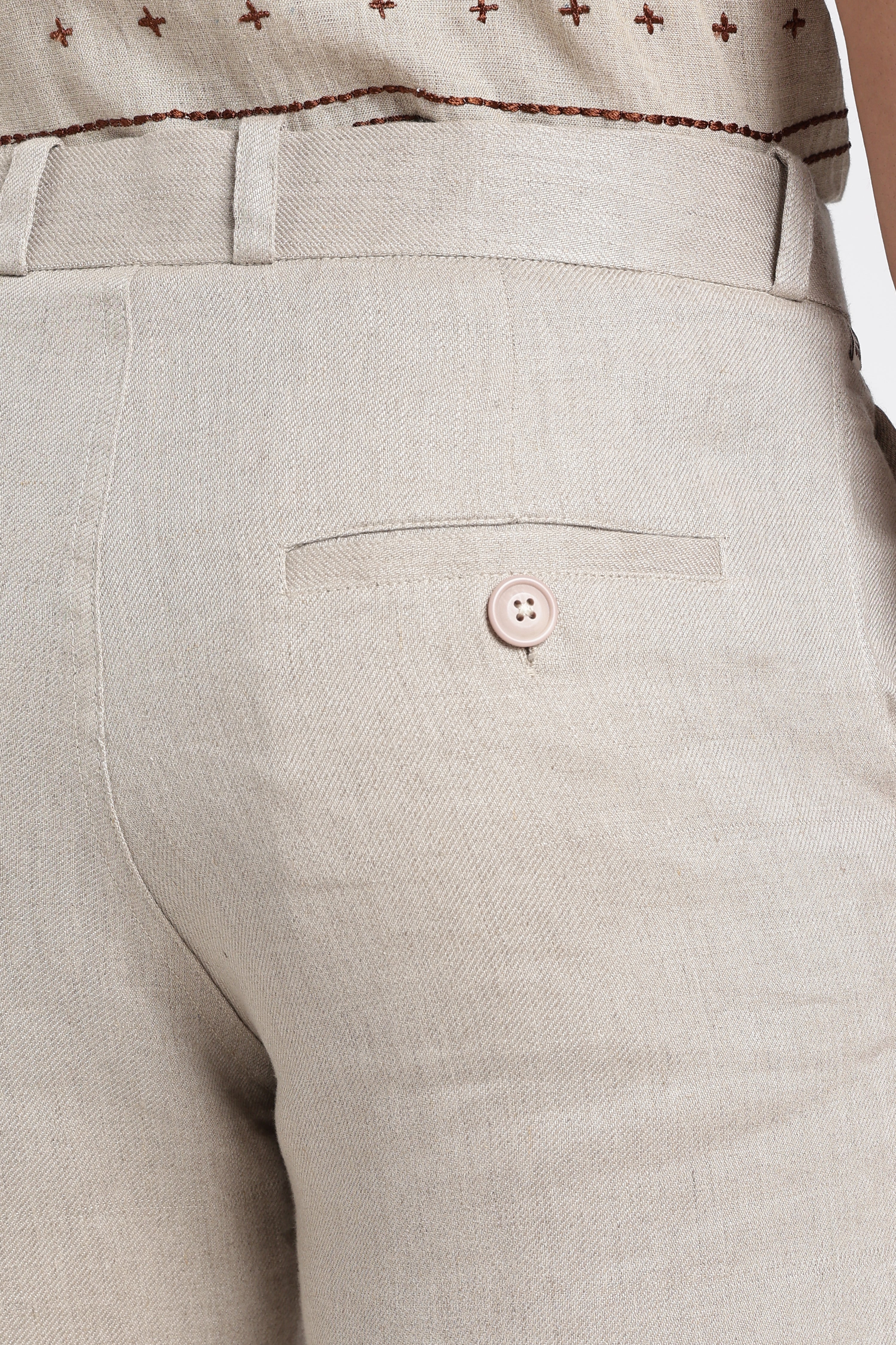 Men’s Premium Natural Linen Trousers | Beige Linen Pants for Smart Casual Use