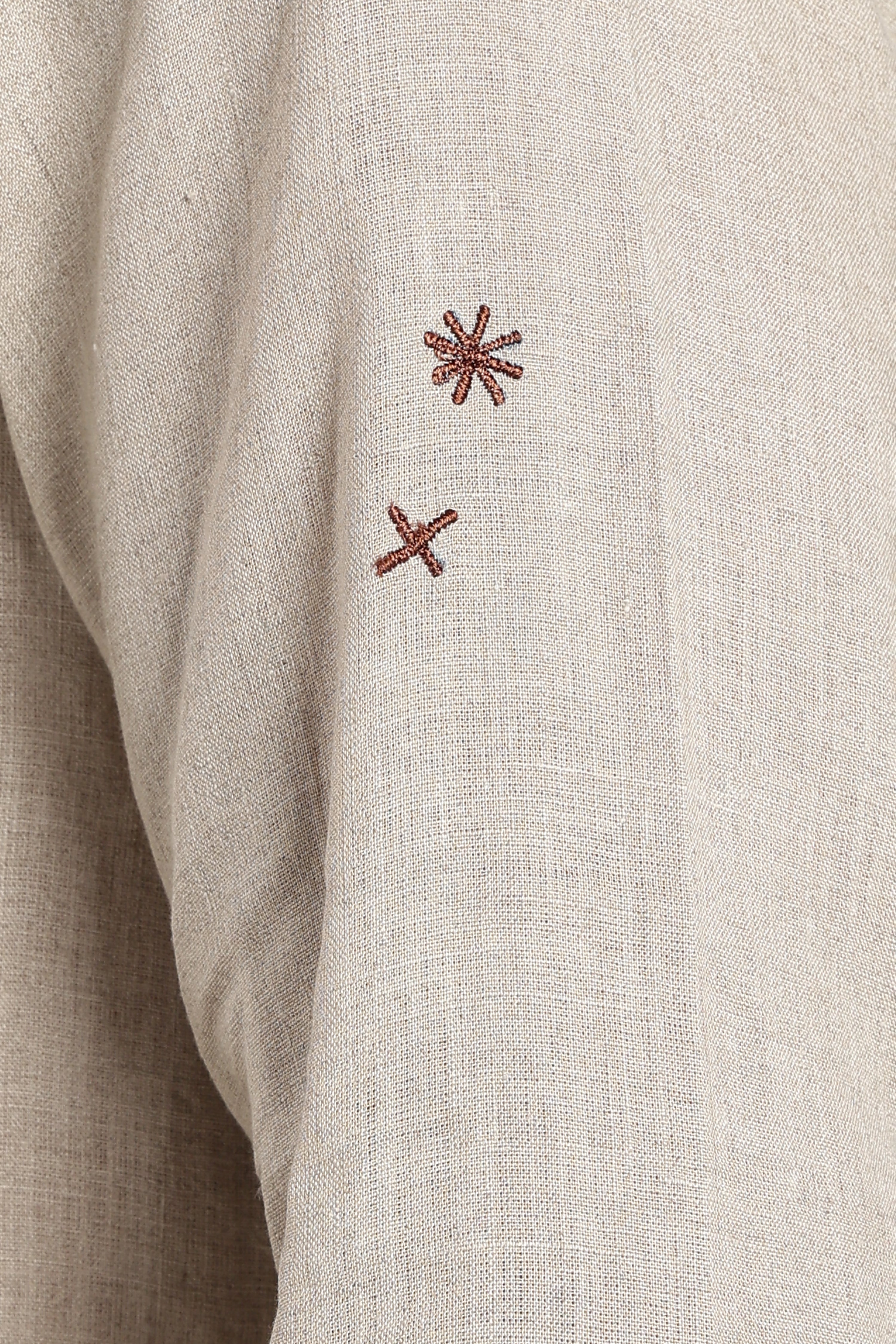 Men’s Premium Linen Embroidered Shirt – Desert Caravan Edition