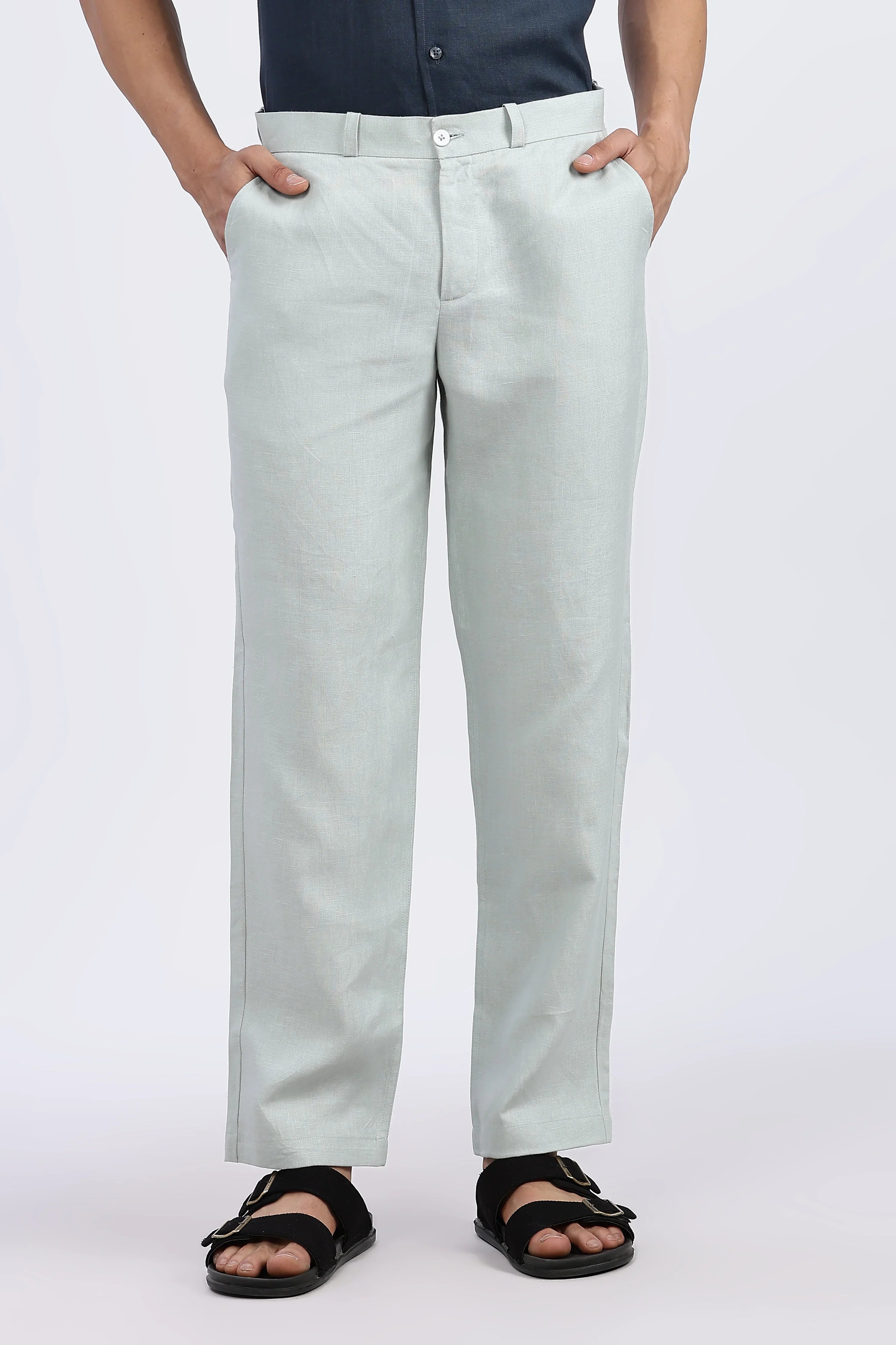 Men’s Light Gray Linen Trouser | Refined Comfort by Linen Culture