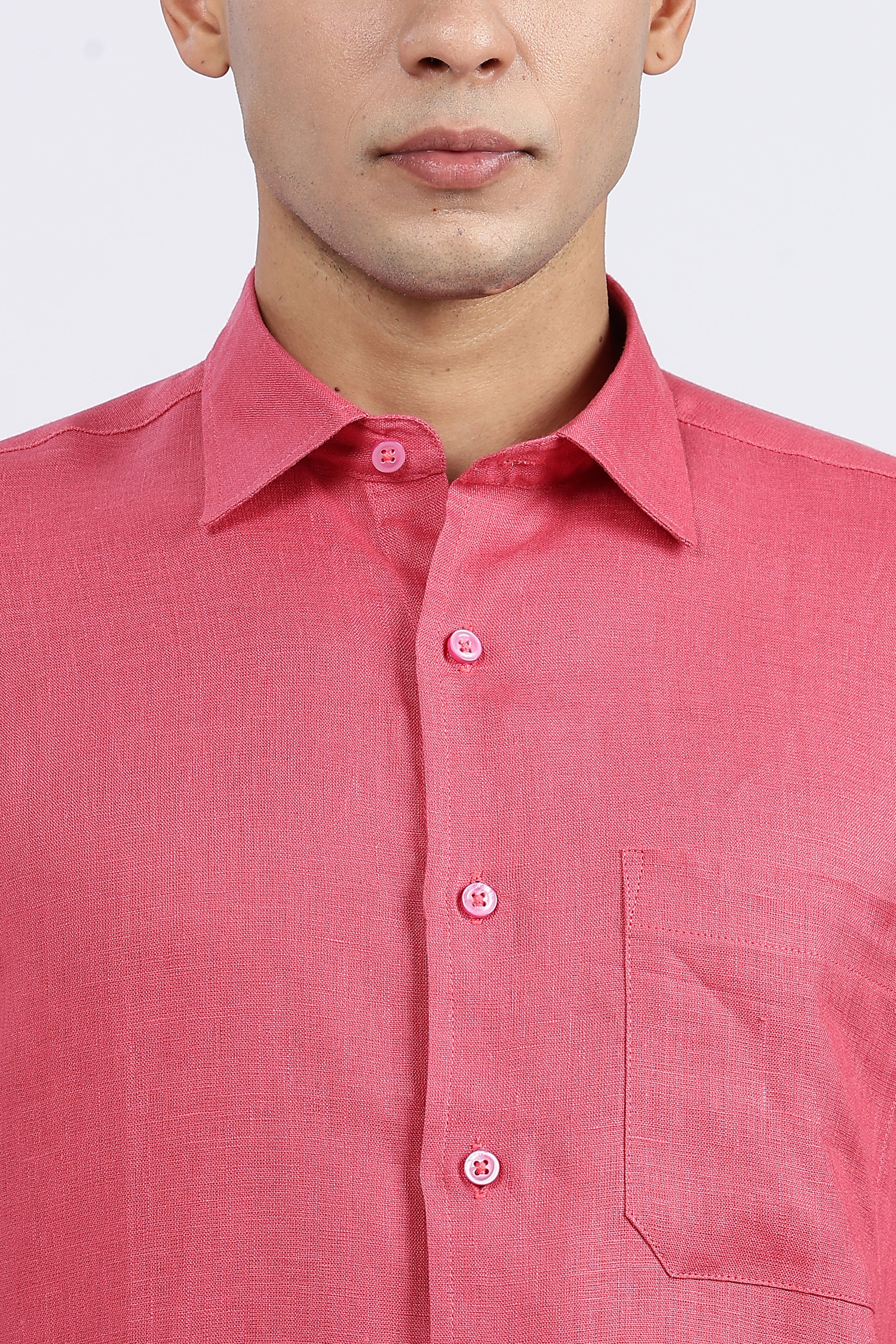 Men’s Coral Pink Premium Linen Shirt – 100% Pure Linen | Linen Culture