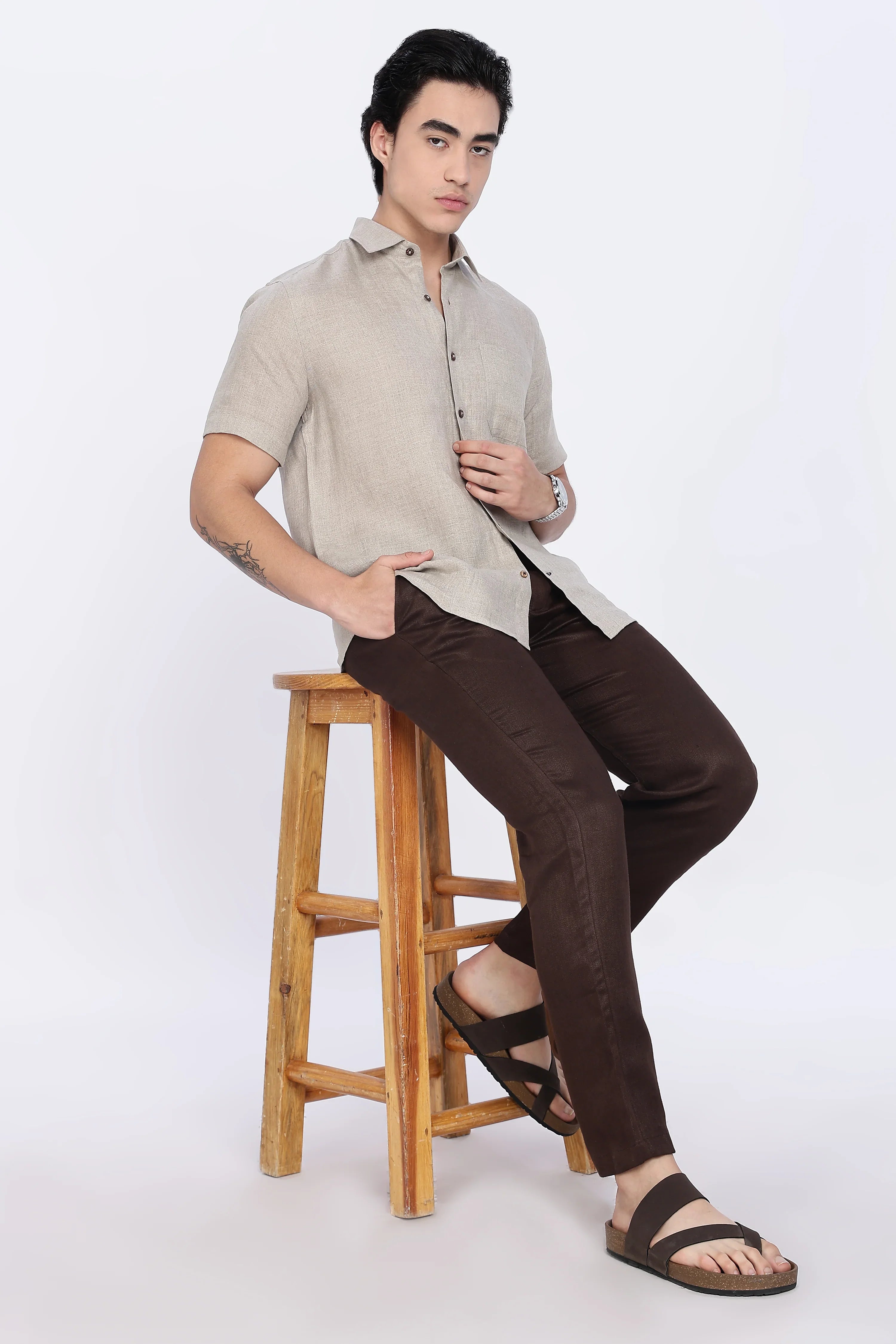 Men’s Brown Linen Pants – 100% Pure Linen Trousers | Linen Culture